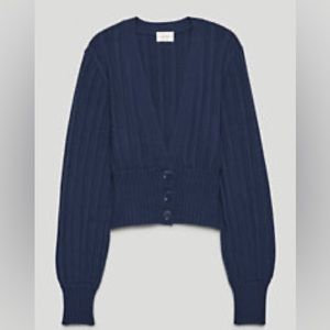 Aritzia Plunge Front Cardigan Navy